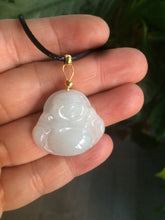 Load image into Gallery viewer, Certified 100% Natural white happy buddha jadeite Jade pendant necklace AF42-7363
