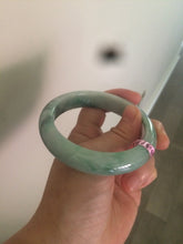 Load image into Gallery viewer, 58mm certified type A 100% Natural sunny green/dark green jadeite jade bangle U57-0102
