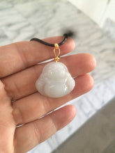 Load image into Gallery viewer, Certified 100% Natural white happy buddha jadeite Jade pendant necklace AF42-7363
