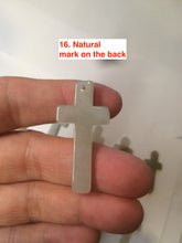 Load image into Gallery viewer, 100% Natural type A yellow/white jadeite Jade cross pendant necklace AQ24
