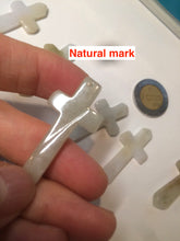 Load image into Gallery viewer, 100% Natural type A yellow/white jadeite Jade cross pendant necklace AQ24

