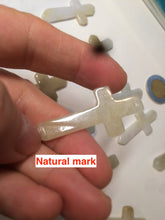 Load image into Gallery viewer, 100% Natural type A yellow/white jadeite Jade cross pendant necklace AQ24
