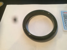 Load image into Gallery viewer, 59.2mm certified 100% Natural oily dark green/black nephrite Jade bangle HE15-3597
