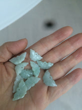 Load image into Gallery viewer, 10 pieces of 100% Natural light green/white 3D Jadeite Jade small butterfly beads AF37
