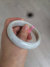Load image into Gallery viewer, 56.8mm Type A 100% Natural light green/white Jadeite Jade bangle AQ46
