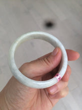 Load image into Gallery viewer, 56.8mm Type A 100% Natural light green/white Jadeite Jade bangle AQ46

