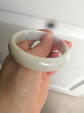 Load image into Gallery viewer, 56.8mm Type A 100% Natural light green/white Jadeite Jade bangle AQ46
