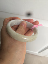 Load image into Gallery viewer, 56.8mm Type A 100% Natural light green/white Jadeite Jade bangle AQ46
