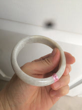 Load image into Gallery viewer, 56.8mm Type A 100% Natural light green/white Jadeite Jade bangle AQ46
