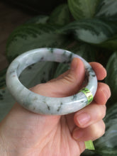 Load image into Gallery viewer, 58.5mm certified Type A 100% Natural green/purple Jadeite Jade bangle AH46-6207
