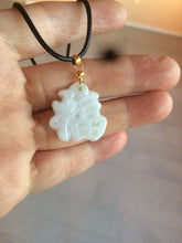 Load image into Gallery viewer, 100% Natural light green/white jadeite Jade blessed fortune pendant AF23
