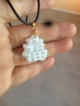 Load image into Gallery viewer, 100% Natural light green/white jadeite Jade blessed fortune pendant AF23
