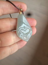 Load image into Gallery viewer, 100% Natural light green love pinky promise jadeite Jade pendant necklace AB80-4358 Best gift for valentines!
