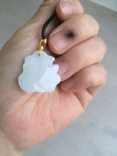 Load image into Gallery viewer, 100% Natural light green/white jadeite Jade blessed fortune pendant AF23
