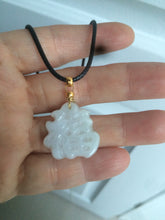 Load image into Gallery viewer, 100% Natural light green/white jadeite Jade blessed fortune pendant AF23
