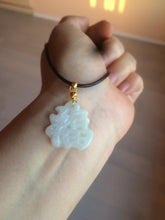 Load image into Gallery viewer, 100% Natural light green/white jadeite Jade blessed fortune pendant AF23
