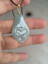 Load image into Gallery viewer, 100% Natural light green love pinky promise jadeite Jade pendant necklace AB80-4358 Best gift for valentines!
