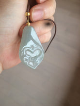 Load image into Gallery viewer, 100% Natural light green love pinky promise jadeite Jade pendant necklace AB80-4358 Best gift for valentines!
