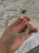 Load image into Gallery viewer, 55.2 mm certified Type A 100% Natural icy green/yellow super thin Jadeite bangle AH48-1451
