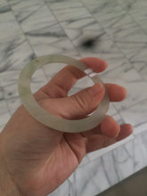 Load image into Gallery viewer, 55.2 mm certified Type A 100% Natural icy green/yellow super thin Jadeite bangle AH48-1451
