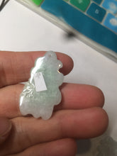 Load image into Gallery viewer, 100% Natural light green/white jadeite Jade blessed fortune pendant AF23
