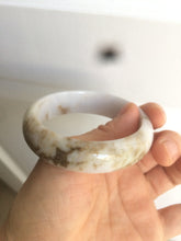 Load image into Gallery viewer, 55mm type A 100% Natural light purple white Jadeite Jade bangle AM1
