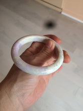Load image into Gallery viewer, 56.6mm Certified Type A 100% Natural Sage Green/Thistle purple/cream beige Jadeite Jade bangle X107-0542
