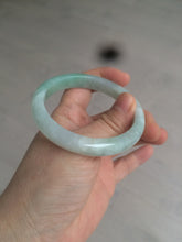 Load image into Gallery viewer, 54mm certified Type A 100% Natural watery sunny green/white  jadeite jade bangle AB78-5444
