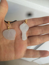 Load image into Gallery viewer, Type A 100% Natural white/light Purple Heart and key Jadeite Jade Pendant AF34
