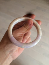 Load image into Gallery viewer, 56.6mm Certified Type A 100% Natural Sage Green/Thistle purple/cream beige Jadeite Jade bangle X107-0542
