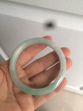 Load image into Gallery viewer, 54mm certified Type A 100% Natural watery sunny green/white  jadeite jade bangle AB78-5444
