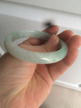 Load image into Gallery viewer, 54mm certified Type A 100% Natural watery sunny green/white  jadeite jade bangle AB78-5444
