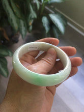 Load image into Gallery viewer, 56mm Certified Type A 100% Natural sunny green/white(白底青) Jadeite Jade bangle G71-1309
