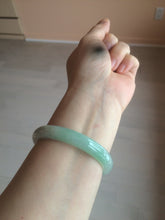 Load image into Gallery viewer, 54mm certified Type A 100% Natural watery sunny green/white  jadeite jade bangle AB78-5444

