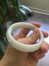 Load image into Gallery viewer, 56mm Certified Type A 100% Natural sunny green/white(白底青) Jadeite Jade bangle G71-1309
