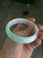 Load image into Gallery viewer, 56mm Certified Type A 100% Natural sunny green/white(白底青) Jadeite Jade bangle G71-1309
