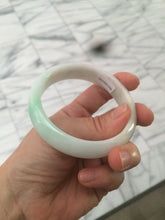 Load image into Gallery viewer, 56mm Certified Type A 100% Natural sunny green/white(白底青) Jadeite Jade bangle G71-1309
