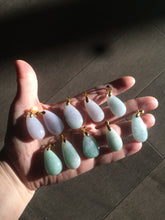 Load image into Gallery viewer, 100% natural icy watery green/purple type A jadeite jade water drop pendant necklace group AD23
