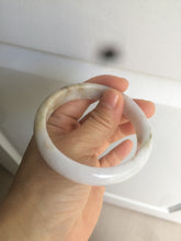 Load image into Gallery viewer, 57.7mm type A 100% Natural light purple white Jadeite Jade bangle AD69
