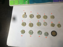 Load image into Gallery viewer, Type A 100Natural 3D light yellow/white jadeite Jade Hawaii flower Pendant necklace AF32
