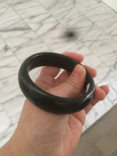 Load image into Gallery viewer, 52-56mm certified 100% Natural dark green/black nephrite Jade bangle group AH53
