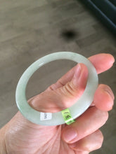 Load image into Gallery viewer, 54.3mm Certified Type A 100% Natural light green super thin style Jadeite bangle U59-6990
