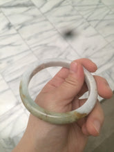 Load image into Gallery viewer, 59mm Certified Type A 100% Natural white/yellow/green Jadeite Jade bangle D59-0575

