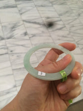 Load image into Gallery viewer, 54.3mm Certified Type A 100% Natural light green super thin style Jadeite bangle U59-6990
