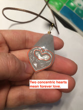 Load image into Gallery viewer, 100% Natural light green love pinky promise jadeite Jade pendant necklace AB80-4358 Best gift for valentines!
