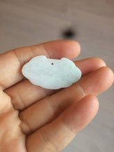 Load image into Gallery viewer, 100% Natural green/white icy Jadeite Jade healthy and longevity lock pendant AF30
