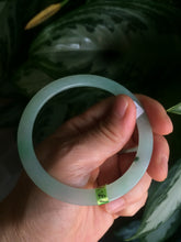 Load image into Gallery viewer, 56.9mm Certified Type A 100% Natural icy sunny green super thin style Jadeite bangle U59-6989
