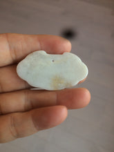 Load image into Gallery viewer, 100% Natural green/white icy Jadeite Jade healthy and longevity lock pendant AF30
