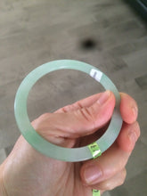Load image into Gallery viewer, 56.9mm Certified Type A 100% Natural icy sunny green super thin style Jadeite bangle U59-6989
