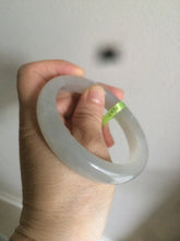 Load image into Gallery viewer, 58.5mm Certified Type A 100% Natural super icy gray/white nephrite Jade bangle HE39-2070

